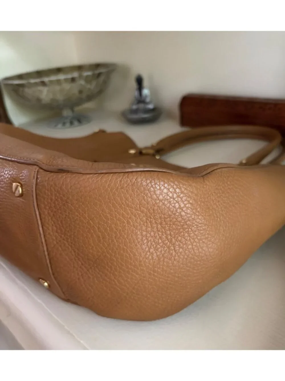 Tory Burch Amanda Tan Leather Tote Handbag Satchel